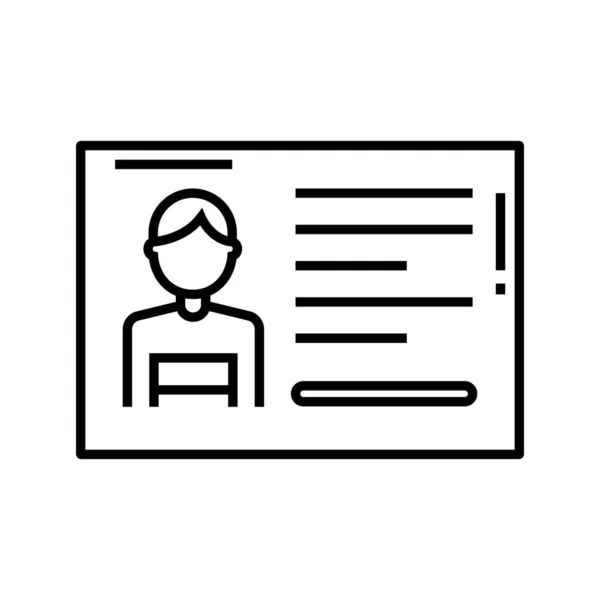Permission card line icon, concept sign, outline vector illustration, linear symbol. — Stockvector