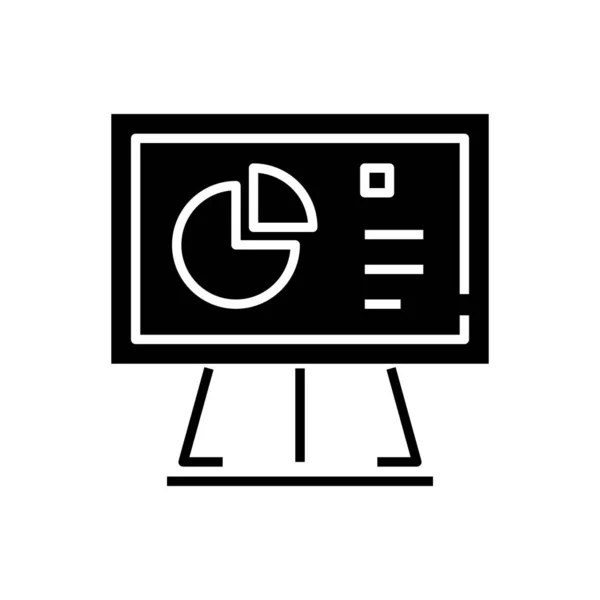 Giagram resultat svart ikon, begrepp illustration, vektor platt symbol, glyf tecken. — Stock vektor