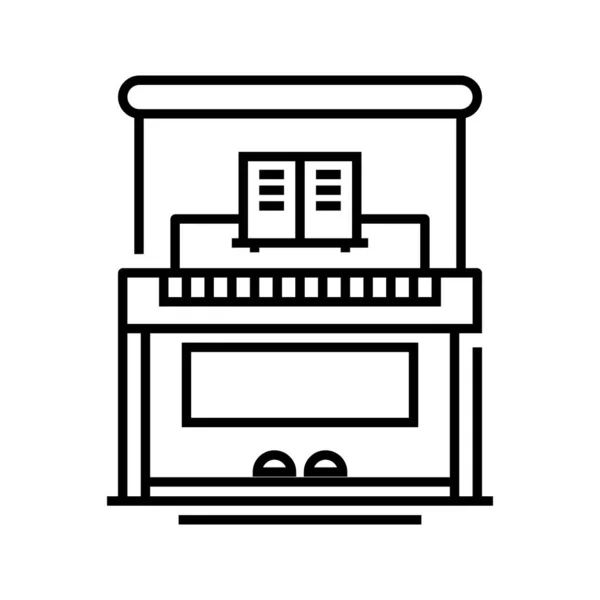 Piano work line icon, concept sign, outline vector illustration, linear symbol. — 스톡 벡터