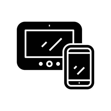 Gadjets siyah simgesi, konsept illüstrasyon, vektör düz sembol, kabartma işareti.