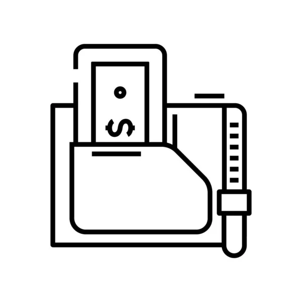 Icono de línea de billetera personal, signo de concepto, ilustración de vector de contorno, símbolo lineal . — Vector de stock