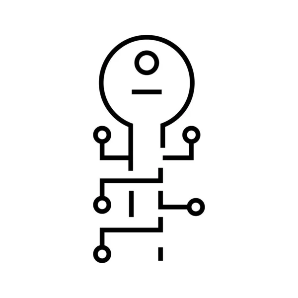 Password key line icon, concept sign, outline vector illustration, linear symbol. — Stockvector