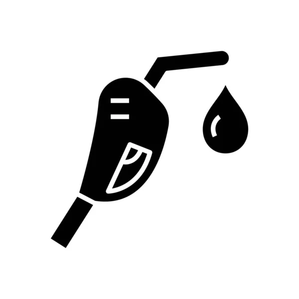 Carga de combustible icono negro, concepto de ilustración, vector de símbolo plano, signo de glifo . — Vector de stock