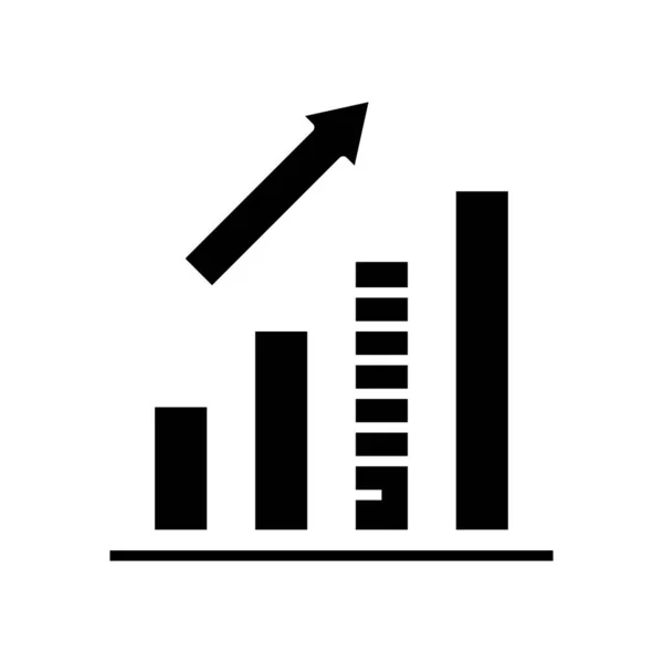 Gráfico de tendencias icono negro, concepto de ilustración, vector de símbolo plano, signo de glifo . — Archivo Imágenes Vectoriales