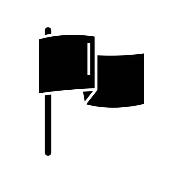 Drapeau de victoire icône noire, illustration de concept, symbole plat vectoriel, signe de glyphe . — Image vectorielle