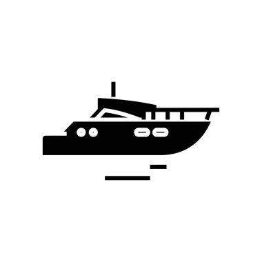 Vessel black icon, concept illustration, vector flat symbol, glyph sign.