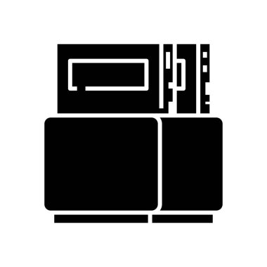 Siyah simge, konsept illüstrasyon, vektör düz sembol, kabartma işareti kaldırır.