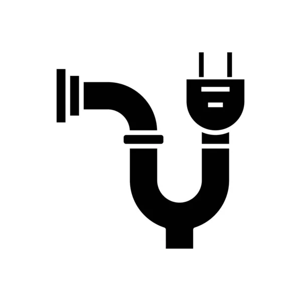 Water drain black icon, concept illustration, vector flat symbol, glyph sign. — ストックベクタ