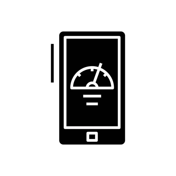 Time app black icon, concept illustration, vector flat symbol, glyph sign. — Stockvector