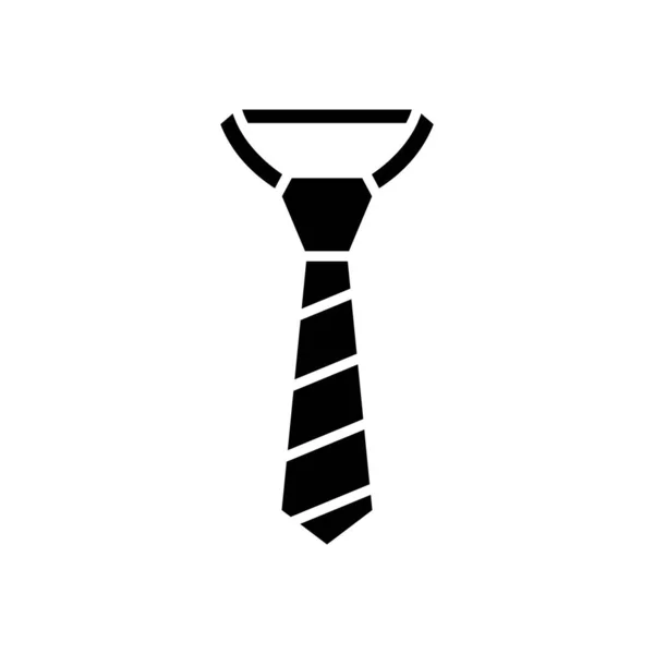 Siyah kravat simgesi, konsept illüstrasyon, vektör düz sembol, kabartma işareti. — Stok Vektör