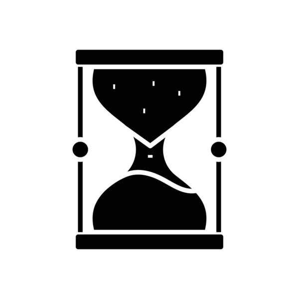 Balance horaire icône noire, illustration de concept, symbole plat vectoriel, signe de glyphe . — Image vectorielle
