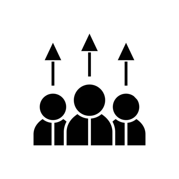 Team growth black icon, concept illustration, vector flat symbol, glyph sign. — ストックベクタ