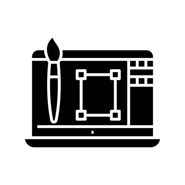 Vektorový design černá ikona, koncept ilustrace, vektorový plochý symbol, znak glyf. — Stockový vektor