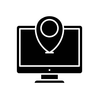 Web location black icon, concept illustration, vector flat symbol, glyph sign.