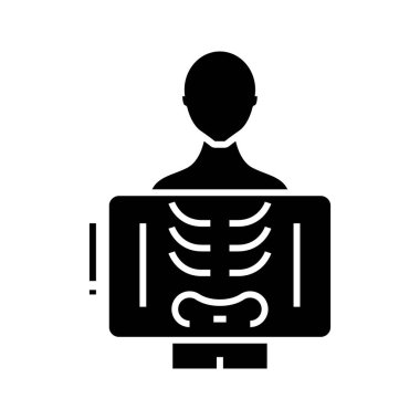 X-ray araştırma çizgisi simgesi, konsept işareti, özet vektör çizimi, doğrusal sembol.