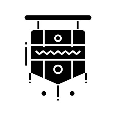 İplik deseni simgesi, konsept işareti, dış hat vektör çizimi, doğrusal sembol.