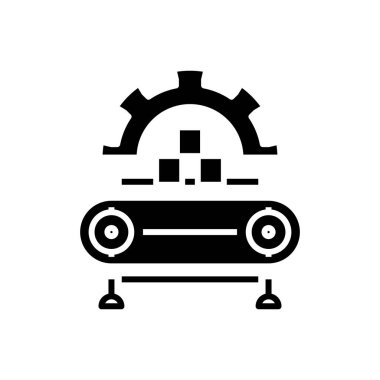 Technic progress black icon, concept illustration, vector flat symbol, glyph sign.