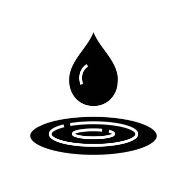 Water drop black icon, concept illustration, vector flat symbol, glyph sign.