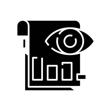 Grafik siyah simgesini, konsept illüstrasyonunu, vektör düz sembolünü, kabartma işaretini görüntüle.