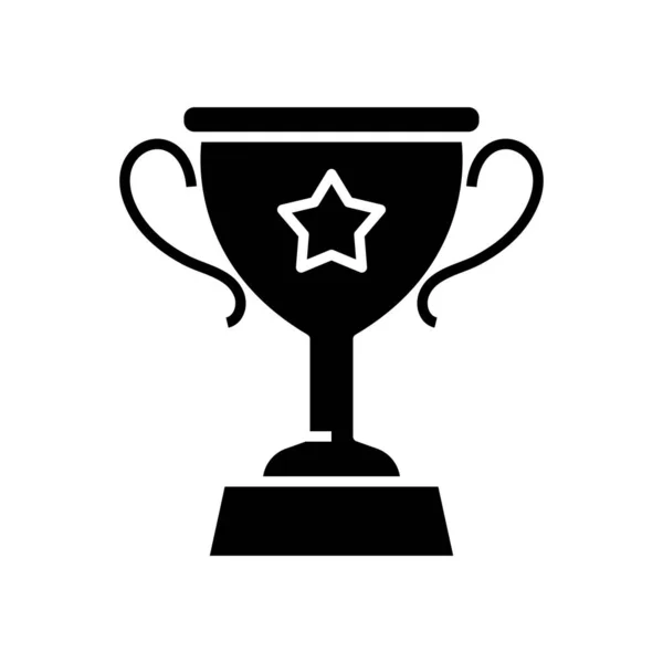 Winner cup black icon, concept illustration, vector flat symbol, glyph sign. — Stock Vector