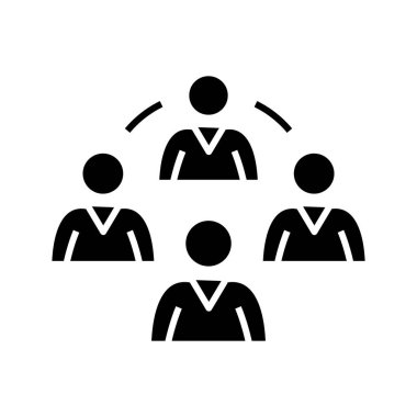 Team leadership black icon, concept illustration, vector flat symbol, glyph sign.