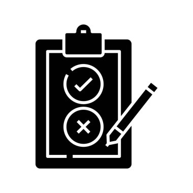 Test filling black icon, concept illustration, vector flat symbol, glyph sign.