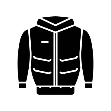 Sıcak ceket simgesi, konsept illüstrasyon, vektör düz sembol, kabartma işareti.