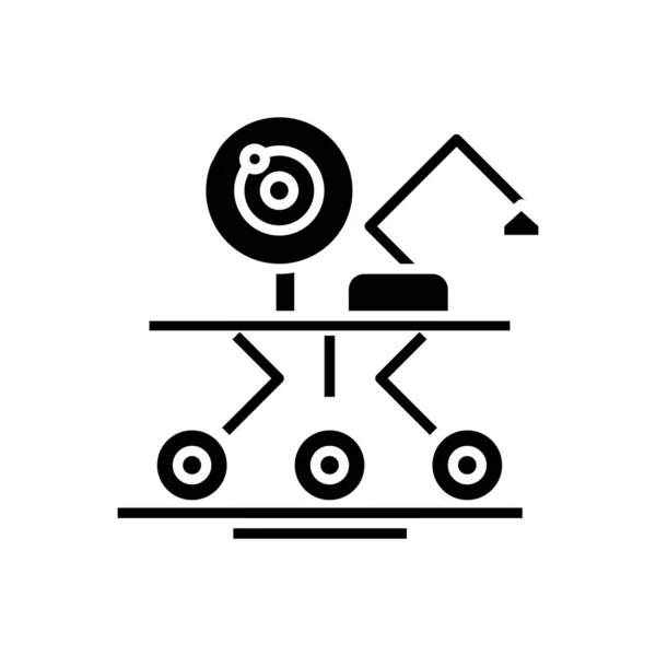 Techno lab black icon, concept illustration, vector flat symbol, glyph sign. — 스톡 벡터