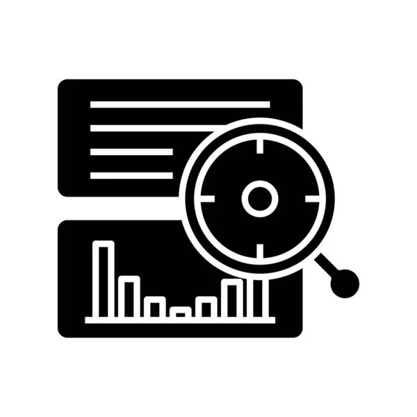 Värdefulla data svart ikon, begrepp illustration, vektor platt symbol, glyf tecken. — Stock vektor