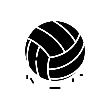 Volleyball black icon, concept illustration, vector flat symbol, glyph sign.
