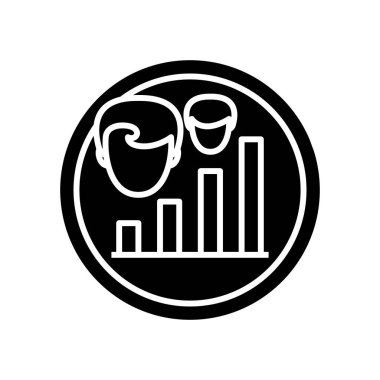 Workers chart line icon, concept sign, outline vector illustration, linear symbol.