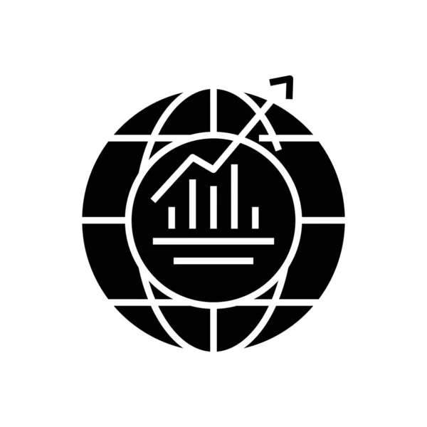 World growth line icon, concept sign, outline vector illustration, linear symbol. — Stockvektor