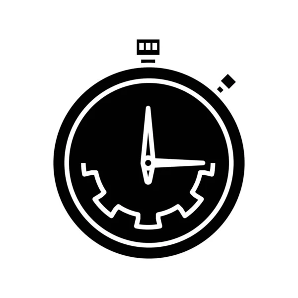 Tempo de planejamento ícone preto, ilustração conceito, símbolo plano vetorial, sinal de glifo . —  Vetores de Stock