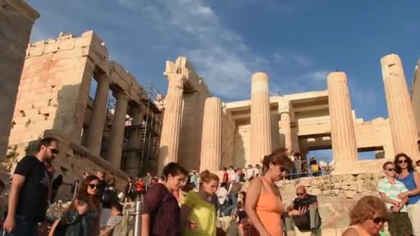 Eingang zur Akropolis — Stockvideo