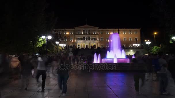 Plac Syntagma w nocy — Wideo stockowe