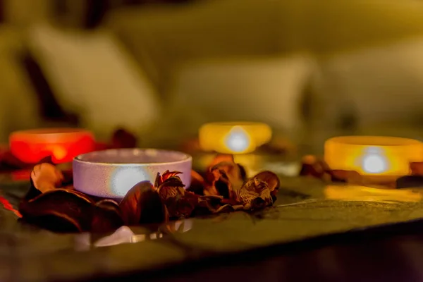 Romance com velas — Fotografia de Stock