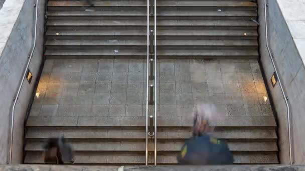 Laps Temps Une Vue Aérienne Des Gens Marchant Vers Loin — Video