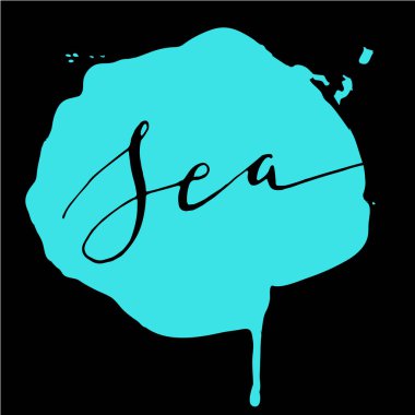 Hat suluboya sıçrama deniz