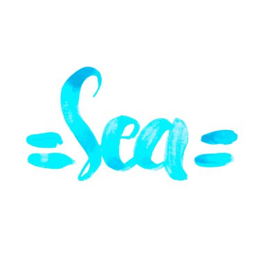 Sulu Boya yazı deniz mavi