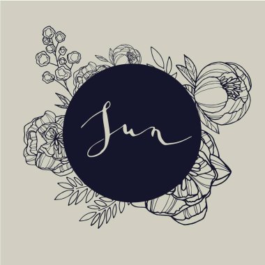 Kompozisyon çiçek çizgiler güneş vektör