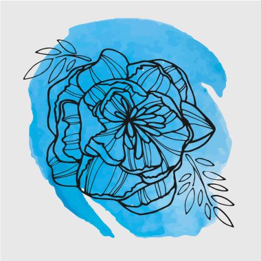 Kompozisyon çiçek satırları vektör suluboya