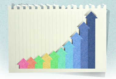 Zımba geri dönüşümlü kağıt zanaat sopa ile Kavramsal İş grafikleri