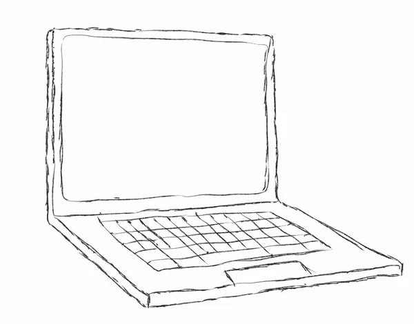 Computador Portátil Isolado Fundo Branco — Fotografia de Stock