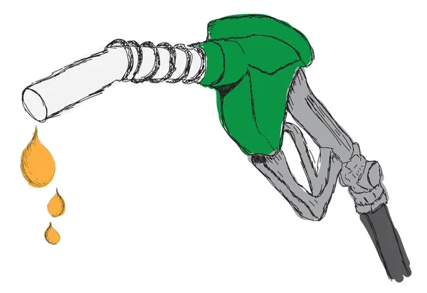 Sketch Dripping Gas Pump Nozzle — Stock Photo, Image