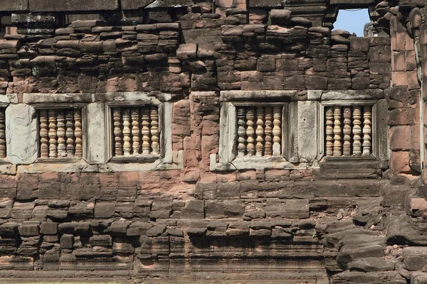 Sandstensfönster Det Historiska Slottet Thailand — Stockfoto