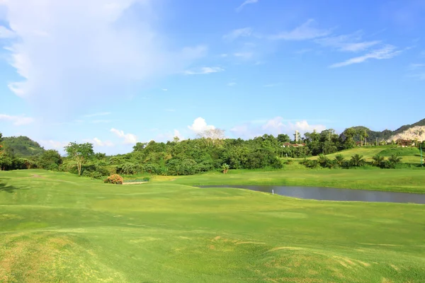 Iarbă verde pe un teren de golf — Fotografie, imagine de stoc