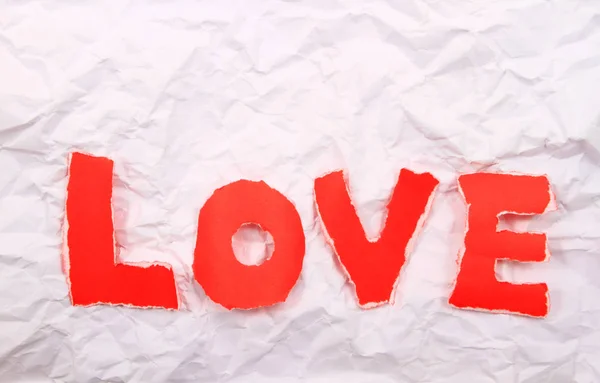 Текст любви красный на белом фоне . — стоковое фото
