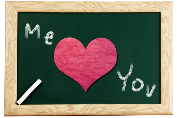 Love scrawl on blackboard, Valentine 's day — стоковое фото