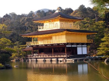 Kyoto, Japonya 'daki Kinkakuji Tapınağı (Altın Pavyon)