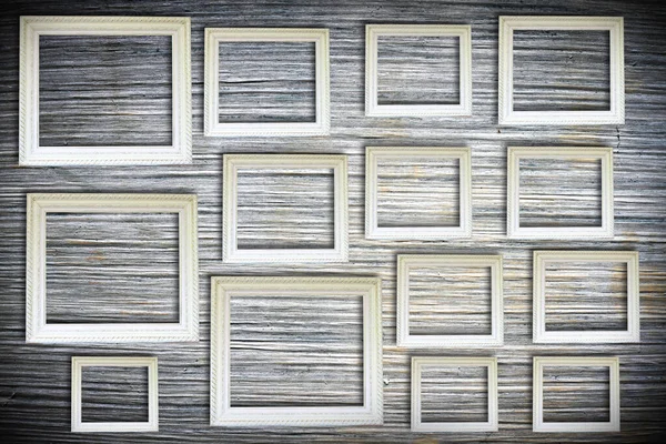 Wit frame op oude muur — Stockfoto